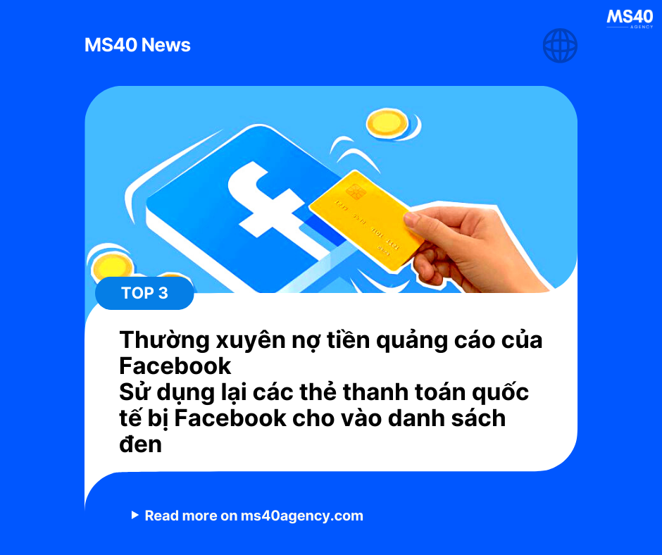 Thường xuyên nợ tiền quảng cáo của Facebook